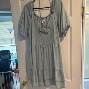 LC Lauren Conrad Light Blue Midi Dress
